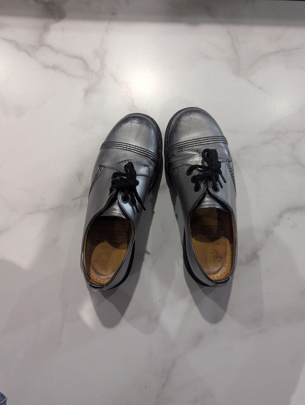 Dr. Martens Silver Ankle Oxfords Sz 8